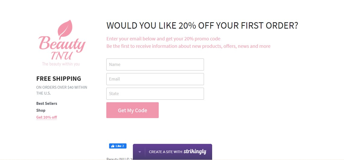 Image taken from Strikingly User's website Image taken from Strikingly User's website